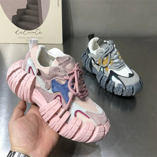 Adult Colored Tire Tank Casual Shoes Unisex Ugly Cute Thick Sole Mesh Shoes Women Men Non-Slip Sports Shoes - Shello's Creative Boutique