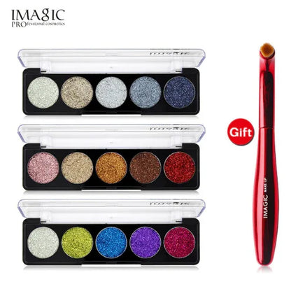 IMAGIC Glitter Eye Shadow Palette Buy 3 Get 1 Gift 3pcs/set 5 Colors Glitters - Shello's Creative Boutique