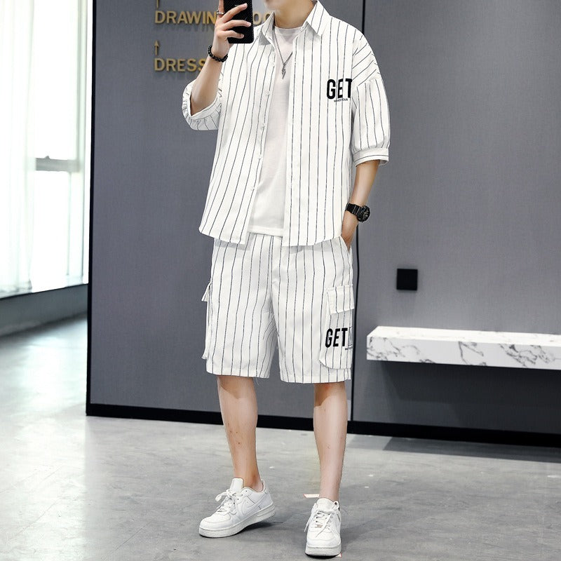 teenage five quarter pants fashionable two-piece set eprolo