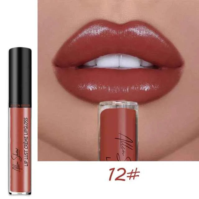 Nude Shiny Liquid Lip Gloss - Matte Glitter Shimmer Moisturizing Long-lasting Lipstick