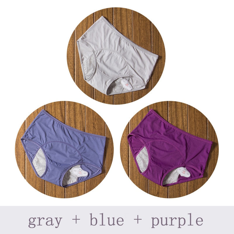 3pcs/Set Menstrual Panties Women Sexy Pants Leak Proof Incontinence Underwear Period Proof Briefs High Waist Female Dropshipping eprolo