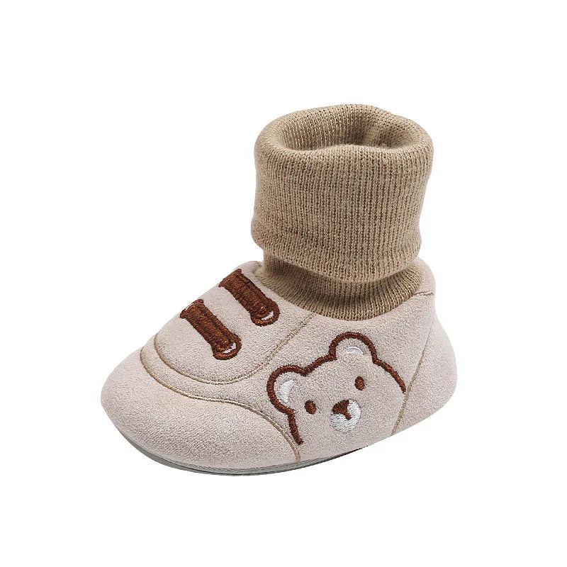 Baby Cotton Shoes & Socks - Warm Anti-Slip Booties for 0-12 Months | Unisex First Walkers - Shello's Creative Boutique
