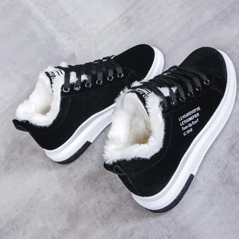 Women's Shoes Winter Women Boots Warm Fur Plush Lady Casual Shoes Lace Up Fashion Sneakers Zapatillas Mujer Platform Snow Boots - Shello's Creative Boutique