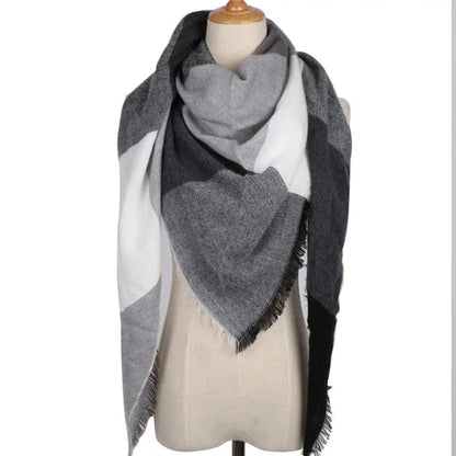 Winter Triangle Scarf For Women Brand Designer Shawl Cashmere Plaid Scarves Blanket Wholesale Drops - Shello's Creative Boutique