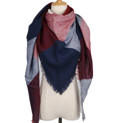 Winter Triangle Scarf For Women Brand Designer Shawl Cashmere Plaid Scarves Blanket Wholesale Drops - Shello's Creative Boutique