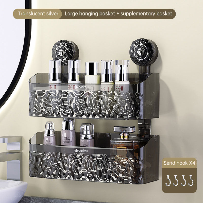 Suction tray rack bathroom shelf no punch bathroom wash table hanging basket wall hanging wall receiving rack eprolo