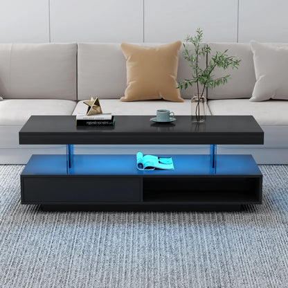 U-Can LED Coffee Table – Modern Elegance with Smart Storage - Shello's Creative Boutique