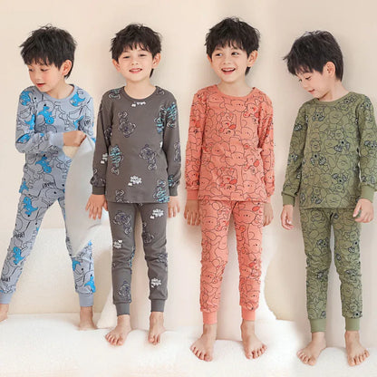 Boys Long Johns Children Underwear Set Cotton Girls Pajamas Cotton Sweaters - Shello's Creative Boutique