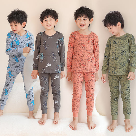 Boys Long Johns Children Underwear Set Cotton Girls Pajamas Cotton Sweaters eprolo