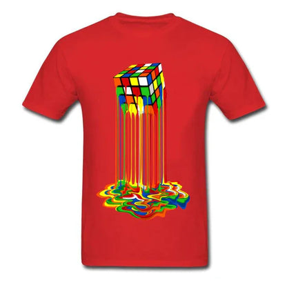 Good Quality Cube T-Shirts | Rainbow Abstraction Cube Sheldon Cooper T-Shirt | Big Discount - Shello's Creative Boutique