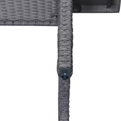 TOPMAX 6-piece outdoor rattan wicker set chair, stool, and table (gray rattan+gray mat) eprolo