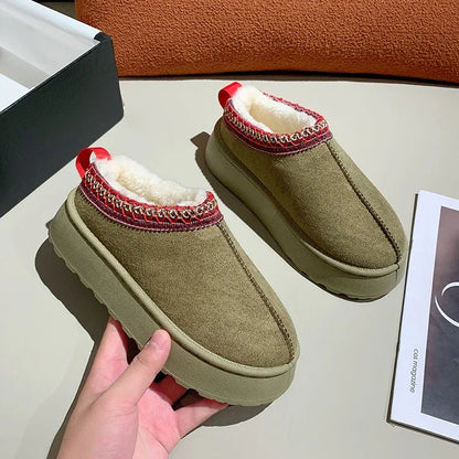 New Winter Retro Women Snow Warm Loafers Boots Shoes Woman Lady Female Flat Bottine Botas Boots Mujer Shoes - Shello's Creative Boutique