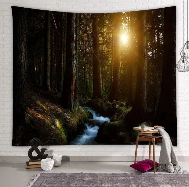 Beautiful Natural Forest Printed Large Wall Tapestry Wall Art Decor - Shello's Creative Boutique