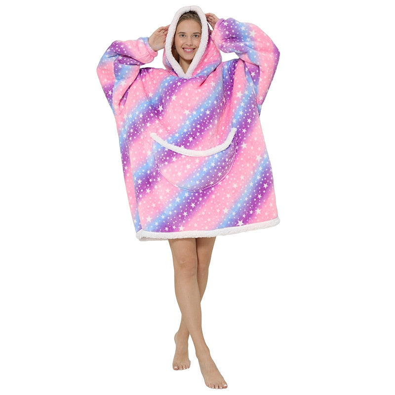 Homewear Plush Fleece Sherpa Blanket  Girls Sleepwear Homewear Fleece Warm Sherpa Blanket eprolo