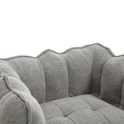 Soft Bean Bag Chair with High Resilient Foam Comfortable Square Lazy Sofa with Footstool - Shello's Creative Boutique