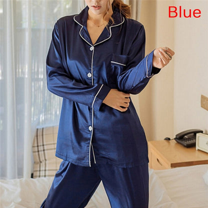 Silk Satin 2-Piece Pajama Set - Luxurious Sleepwear for Women