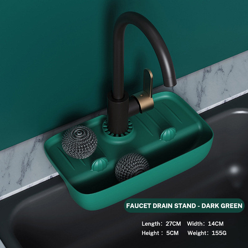 Faucet Splash Proof Drainage Rack, Sink Water Collection Pad, Kitchen Cloth, Sponge Wipe, and Drainage Storage Rack eprolo