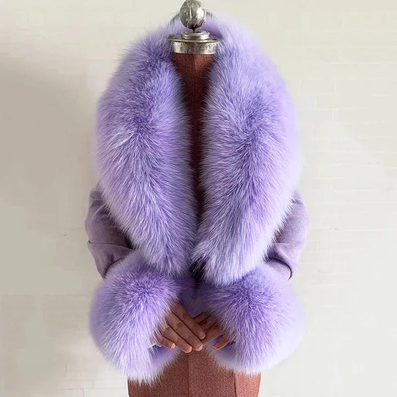 Real Fox Fur Horn Collar Fashion Fur Decorative Collar Jewelry - Shello's Creative Boutique