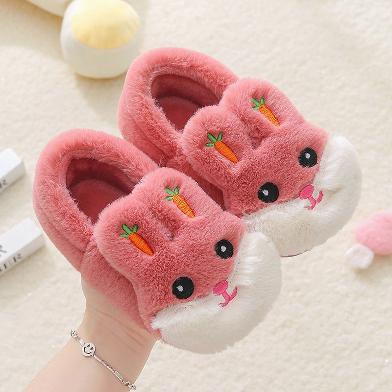 Kids Cotton Slides Autumn Winter Indoor Non-slip Cute Rabbit Non-slip Kids Shoes Home Slippers Fashion Baby Boys Girls Slippers eprolo