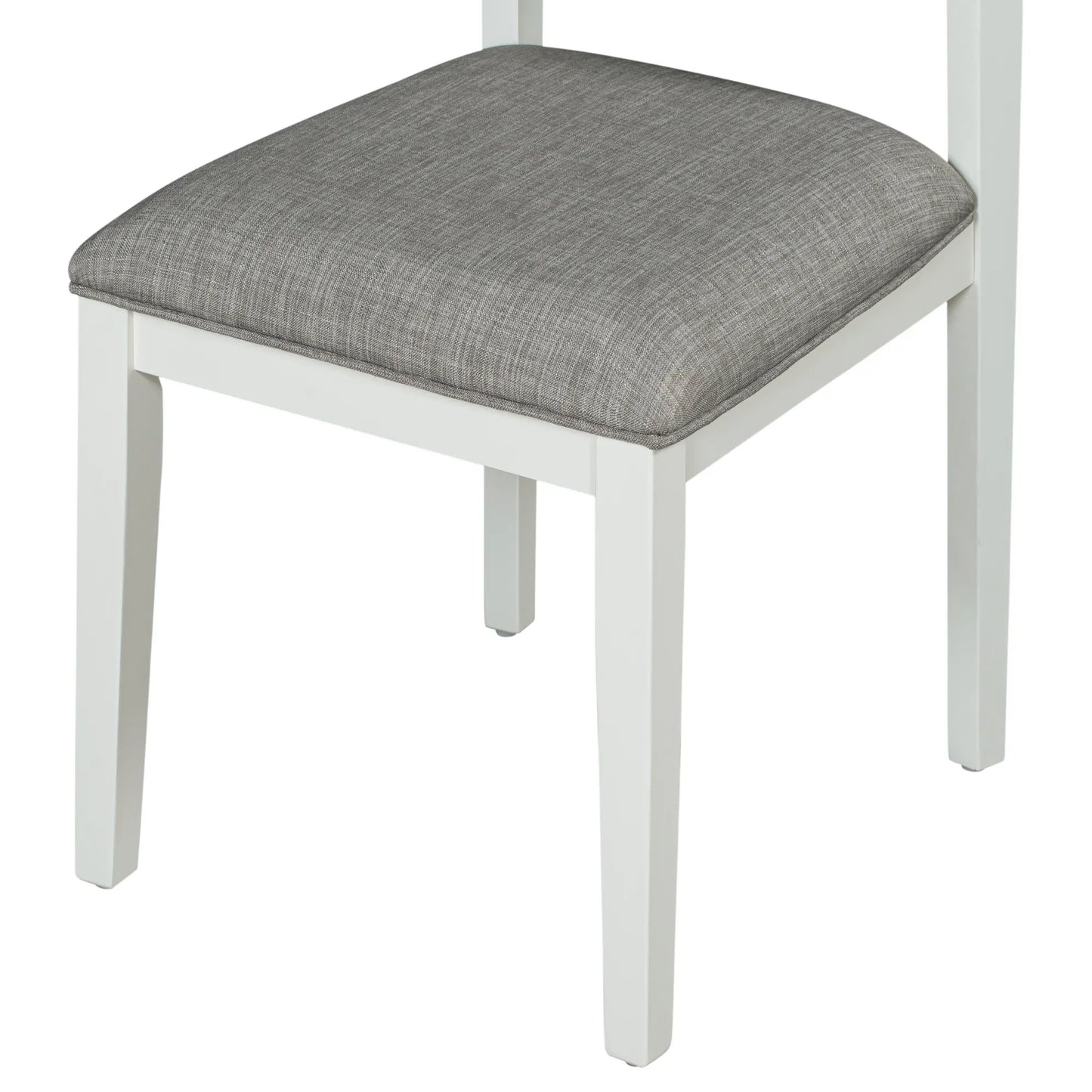TREXM Classic and Traditional Style 6 - Piece Dining Set, Includes Dining Table 4 Upholstered Chairs & Bench (White+Gray) - Shello's Creative Boutique