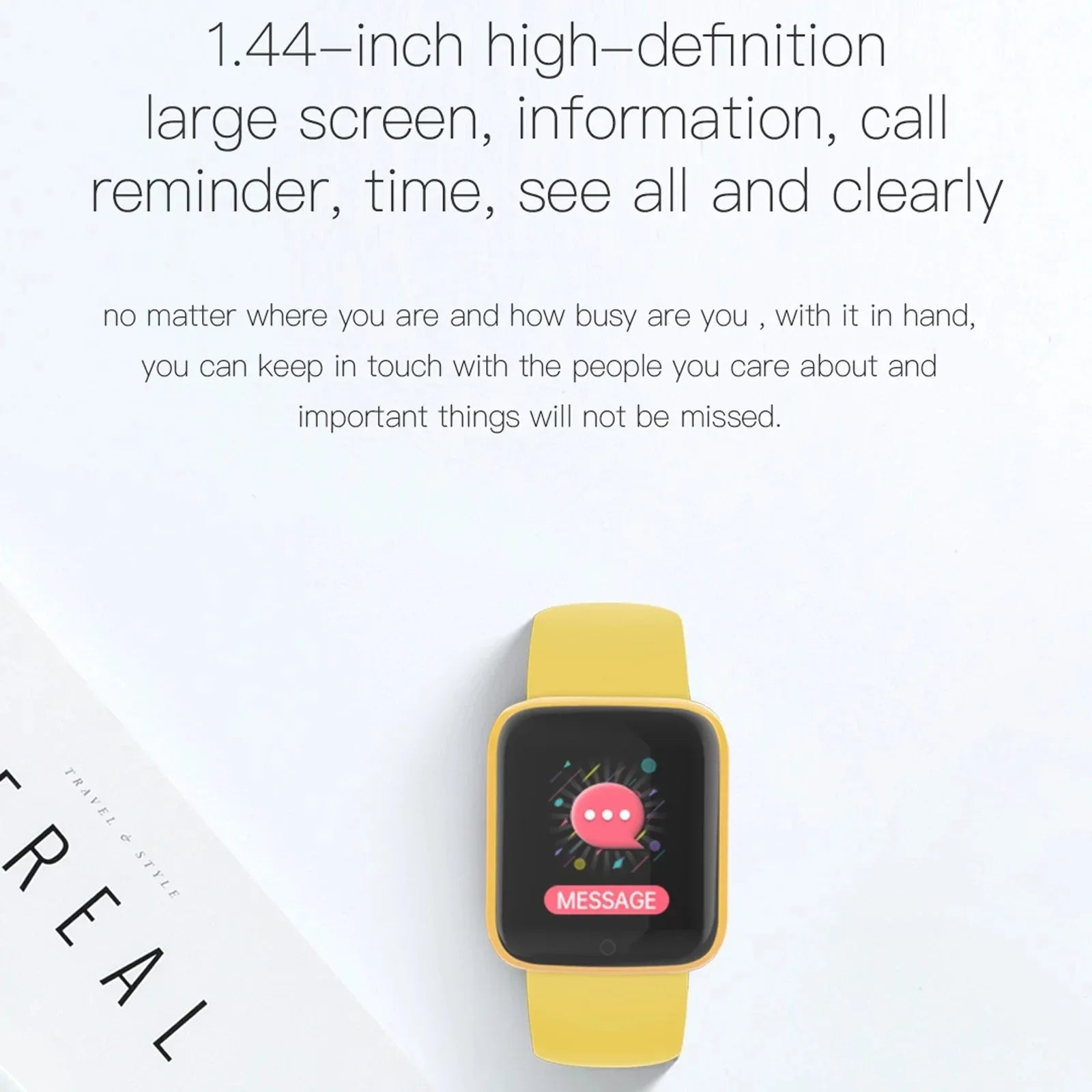 D20S smart bracelet 1.44 inches screen Y68 smart bracelet heart rate blood pressure monitoring pedometer bracelet - Shello's Creative Boutique