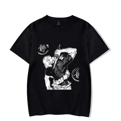 Anime Printed Streetwear Vintage Washed T-shirt Men Harajuku - Shello's Creative Boutique