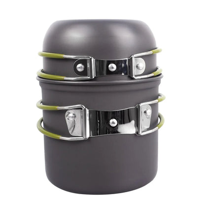 Portable Hard Aluminum Oxide Outdoor Cookware Set Convenient Three-Piece Combination Set Of Pots And Pans - Shello's Creative Boutique
