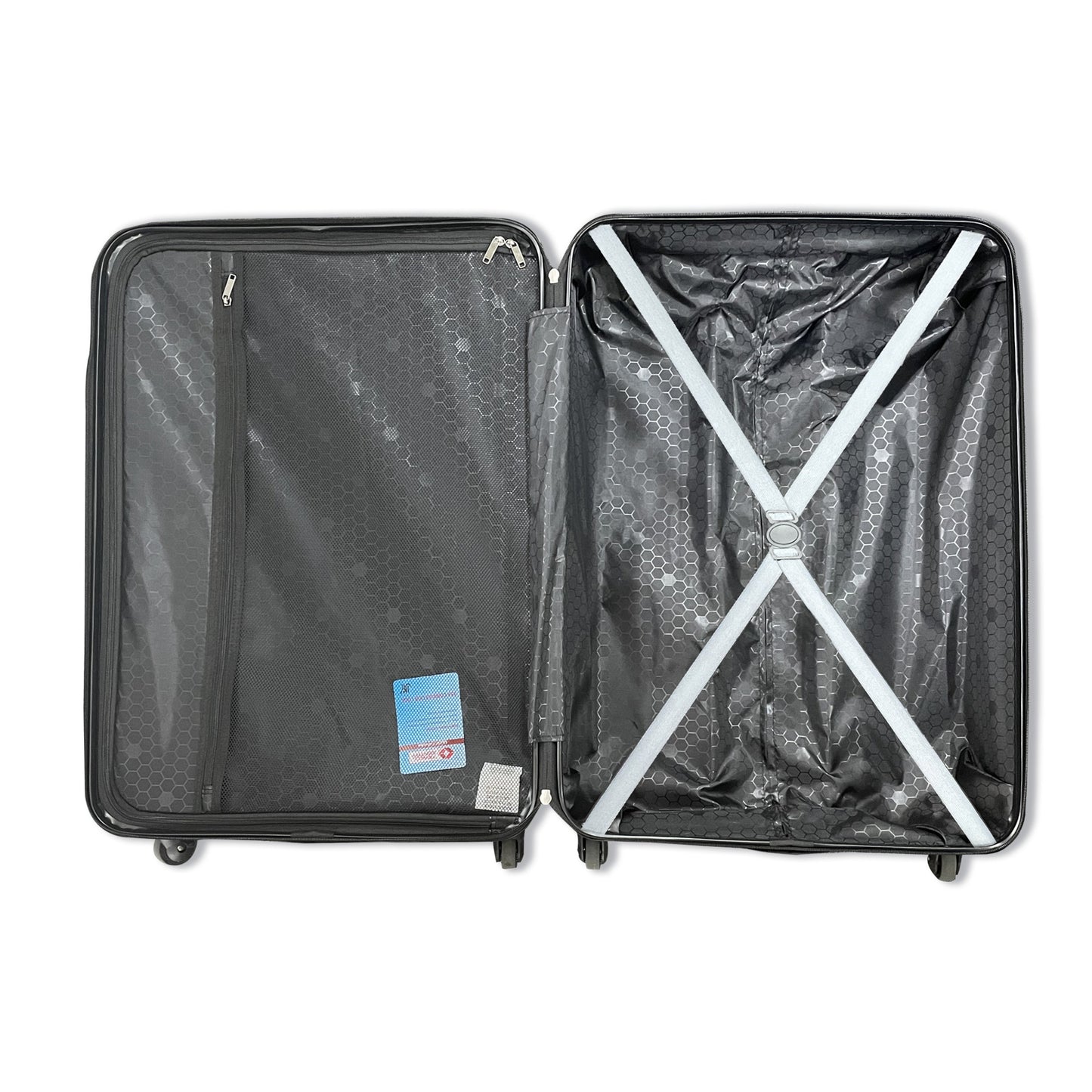 3 Piece Luggage Sets ABS Lightweight Suitcase with Two Hooks, Spinner Wheels, TSA Lock, (20/24/28) Gray eprolo
