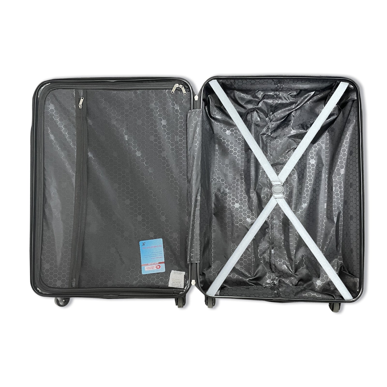 3 Piece Luggage Sets ABS Lightweight Suitcase with Two Hooks, Spinner Wheels, TSA Lock, (20/24/28) Gray eprolo