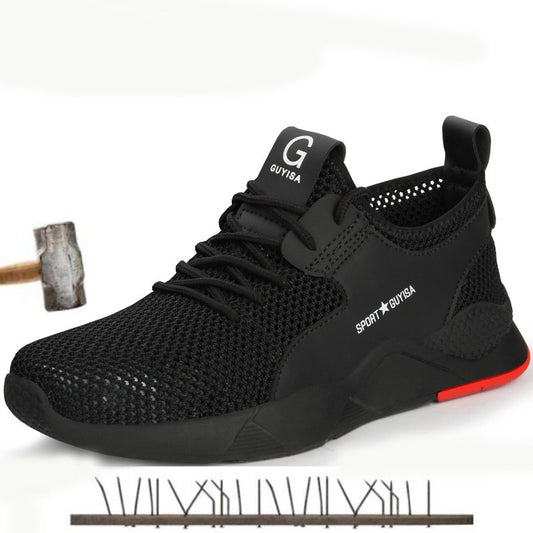 Mens Steel Toe Work Shoes Fashion Casual Breathable Outdoor Sneakers Puncture Proof Boots Comfortable Industrial Safety Shoe Men eprolo