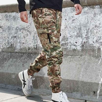 Mege Brand Men's Camo Jogger Pants - Fashion Streetwear Casual Camouflage Tactical Military Cargo Trousers - Shello's Creative Boutique