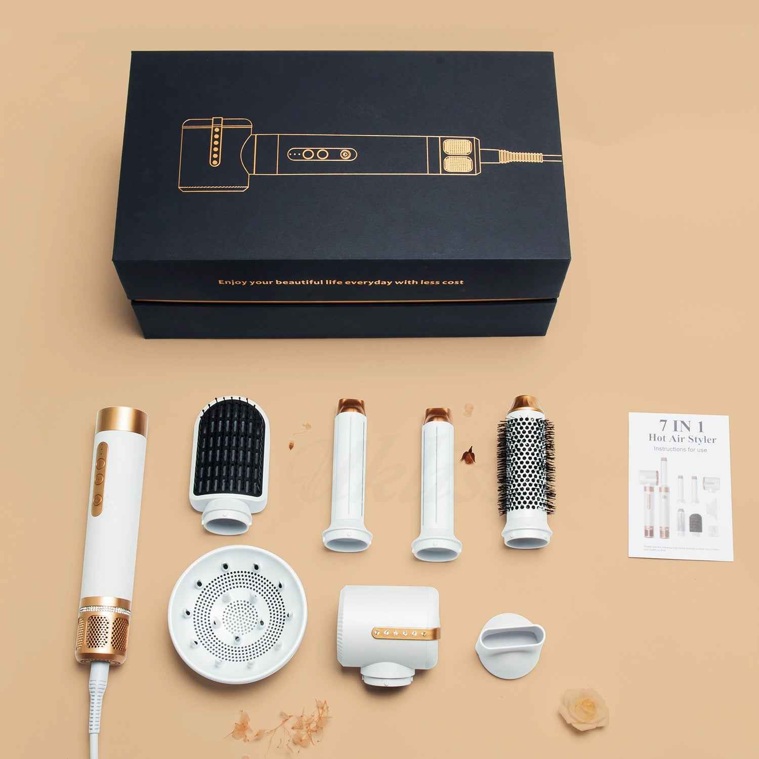 7 in 1 Professional Hair Straightener Curler Electric Comb Hair Dryer Brush Hot Hair Volume Curlers Hair Style Set