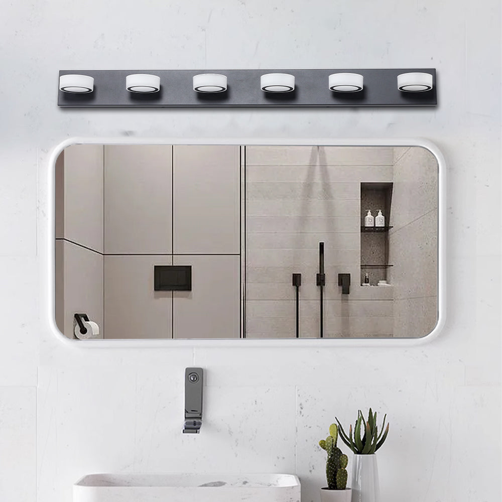 LED Modern Black 6-Light Vanity Lights Fixtures Over Mirror Bath Wall Lighting eprolo