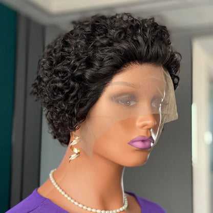 Curly Pixie Cut Lace Wig Human Hair - Shello's Creative Boutique