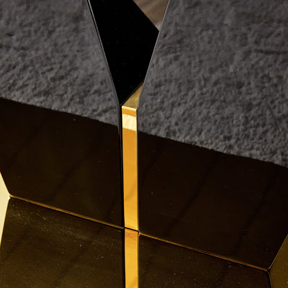 Large Modern Minimalist Rectangular Glass Dining Table for 6-8 with 0.4" Tempered Glass Tabletop and MDF slab V-Shaped Bracket eprolo