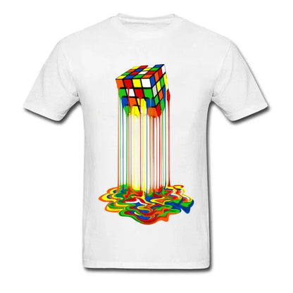 Good Quality Cube T-Shirts | Rainbow Abstraction Cube Sheldon Cooper T-Shirt | Big Discount - Shello's Creative Boutique