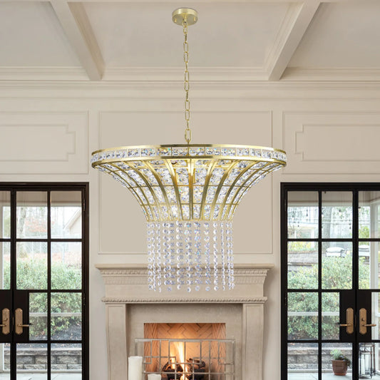 8-Light 23.6" Wide Crystal Waterfall Chandelier - Shello's Creative Boutique