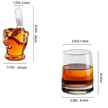 The Wine Savant Middle Finger Decanter Novelty Whiskey & Wine Decanter Set - Shello's Creative Boutique