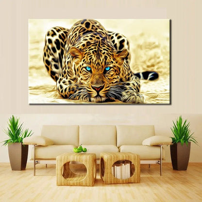 Modern Paintings HD Digital Printed on Canvas – Large Leopard Poster - Shello's Creative Boutique