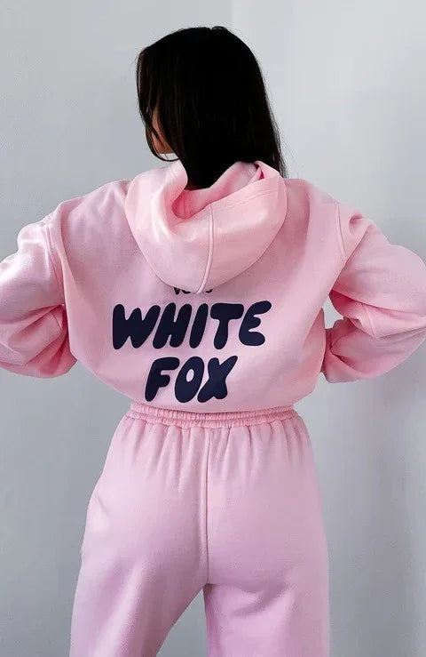 Autumn and winter new hoodie set with fashionable sports logo, long sleeved pullover hoodie two-piece set - Shello's Creative Boutique