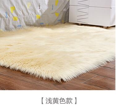 Artificial Wool Carpet Rectangle/Square garnish Faux Mat Seat Pad Plain Skin Fur Plain Fluffy Area Rugs Washable Home Textile Shello Creative Boutique