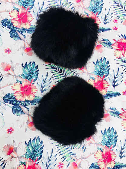 Luxe Winter Wrist Gloves – Faux Rabbit Fur with Oversized Sleeves - Shello's Creative Boutique