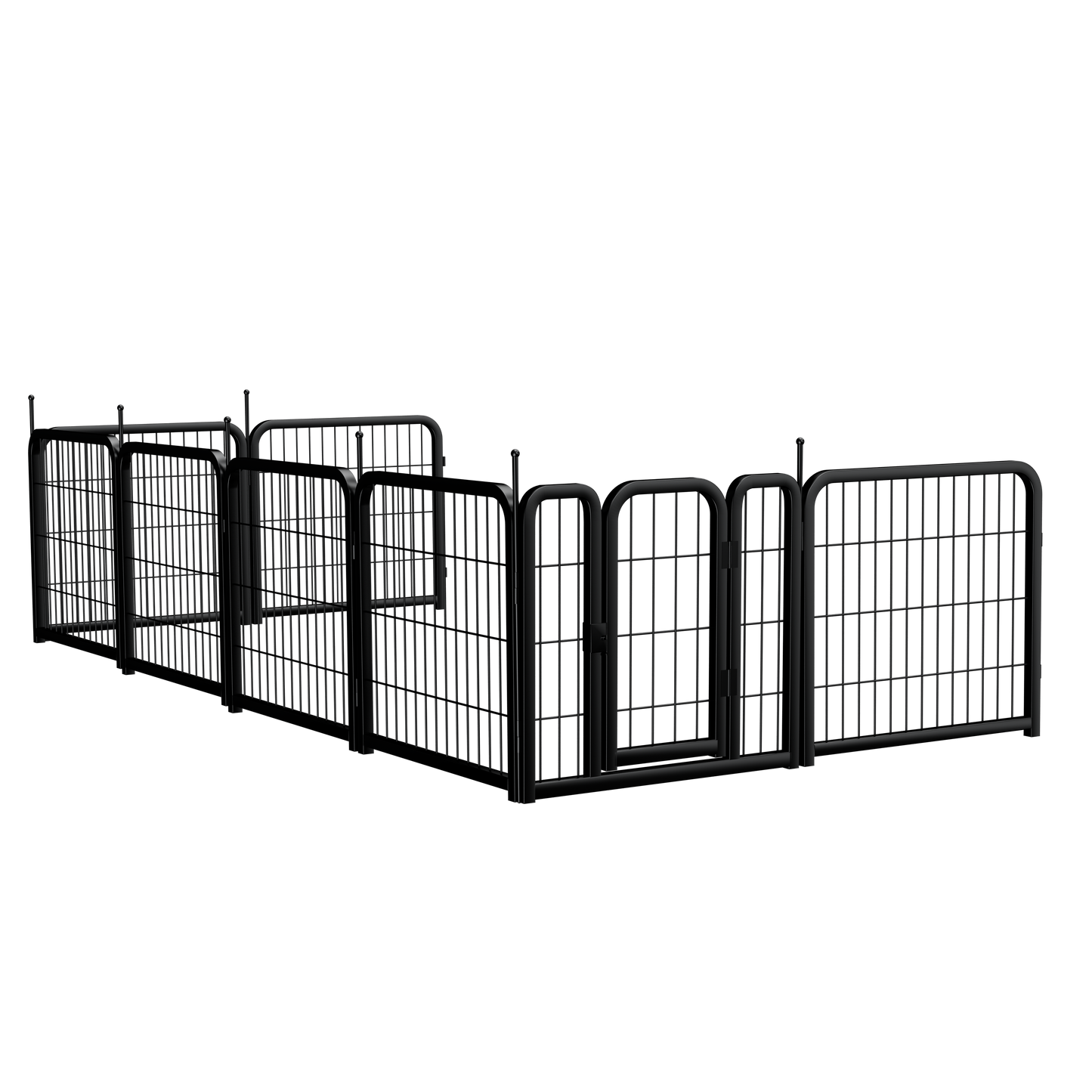 8-Panel Outdoor Dog Fence - 80cm Portable Pet Playpen (Black, 67cm W x 80cm H)