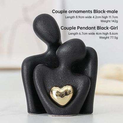 Creative Couple Figure Decoration – Romantic Sculpture for Home & Newlywed Décor - Shello's Creative Boutique