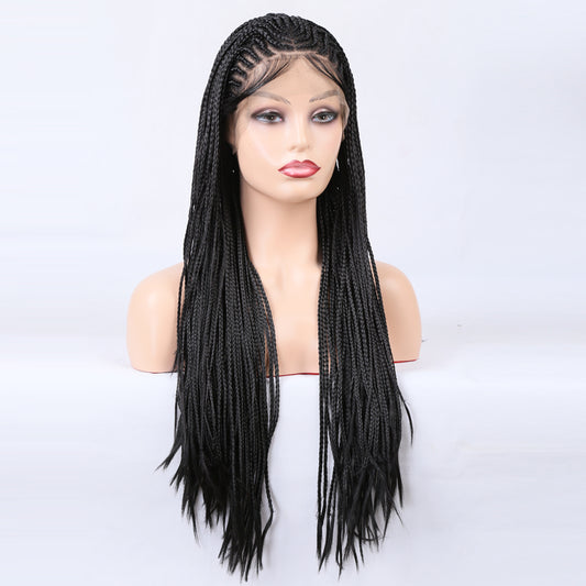 Braided Wigs Three Strand Lotus Dreadlocks Women's Chemical Fiber Front Lace Wig Headgear Lace Wigs Shello Creative Boutique