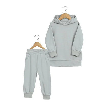 Thickened Autumn And Winter Clothing Children's Sports Suit Casual Pullover Hooded Sweater Trousers Two-Piece Set - Shello's Creative Boutique