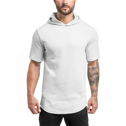 Men's Bodybuilding Hoodie - Short Sleeve Sweatshirt for Gym Enthusiasts - Shello's Creative Boutique