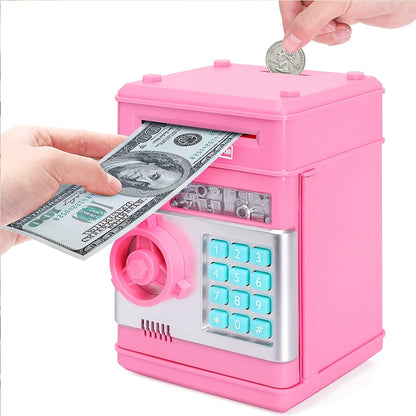 Kids ATM Piggy Bank with Password - Electronic Money Box with Auto Coin Slot