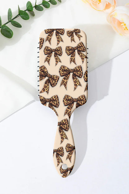 Parchment Leopard Bow Print Hair Comb– Trendy, Gentle Hair Styling - Shello's Creative Boutique