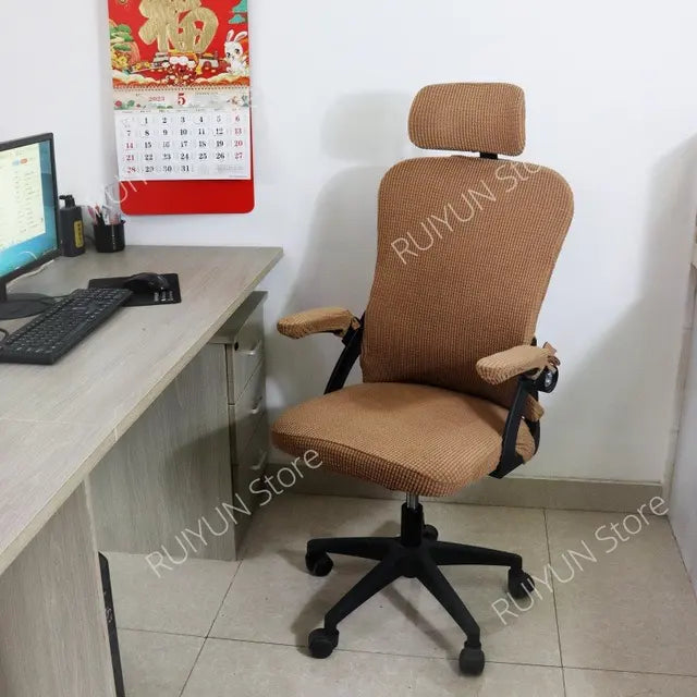 5pcs/lot Computer Chair Cover Fleece/Spandex Stretch Office Chair Cover Elastic Seat Cover for Computer Chair Armchair Slipcover eprolo